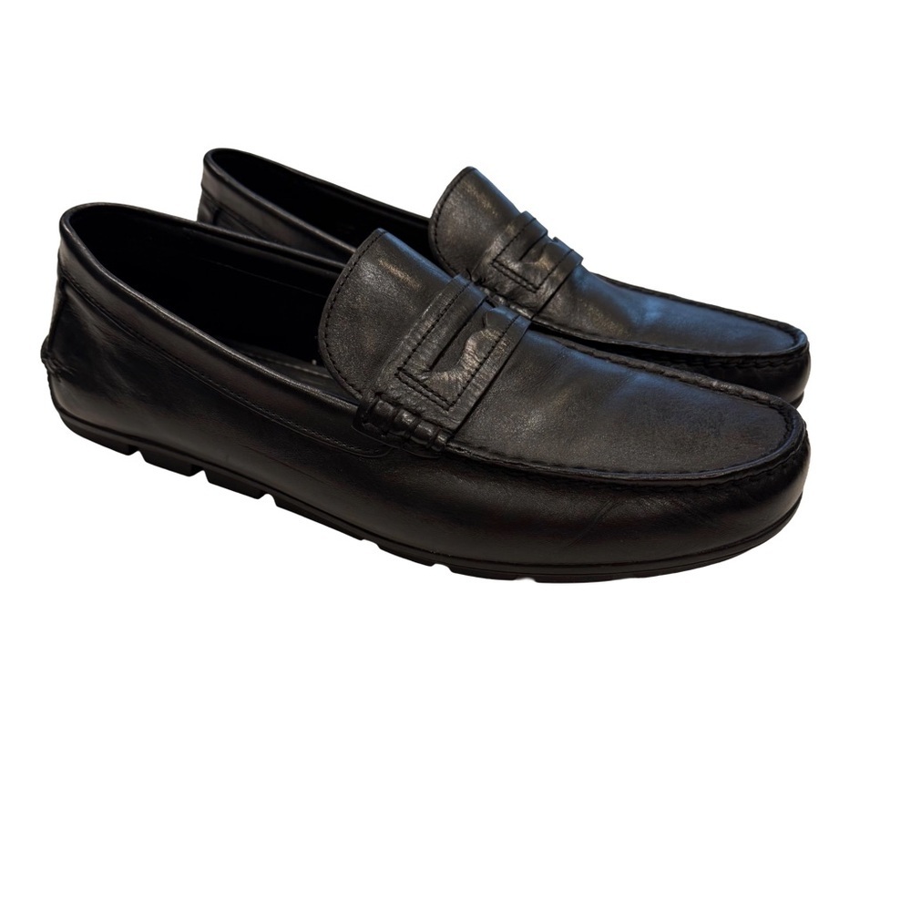 Coach Men’s Leather Driving Loafers Black Leather Sz 12D NEW - Picture 1 of 11